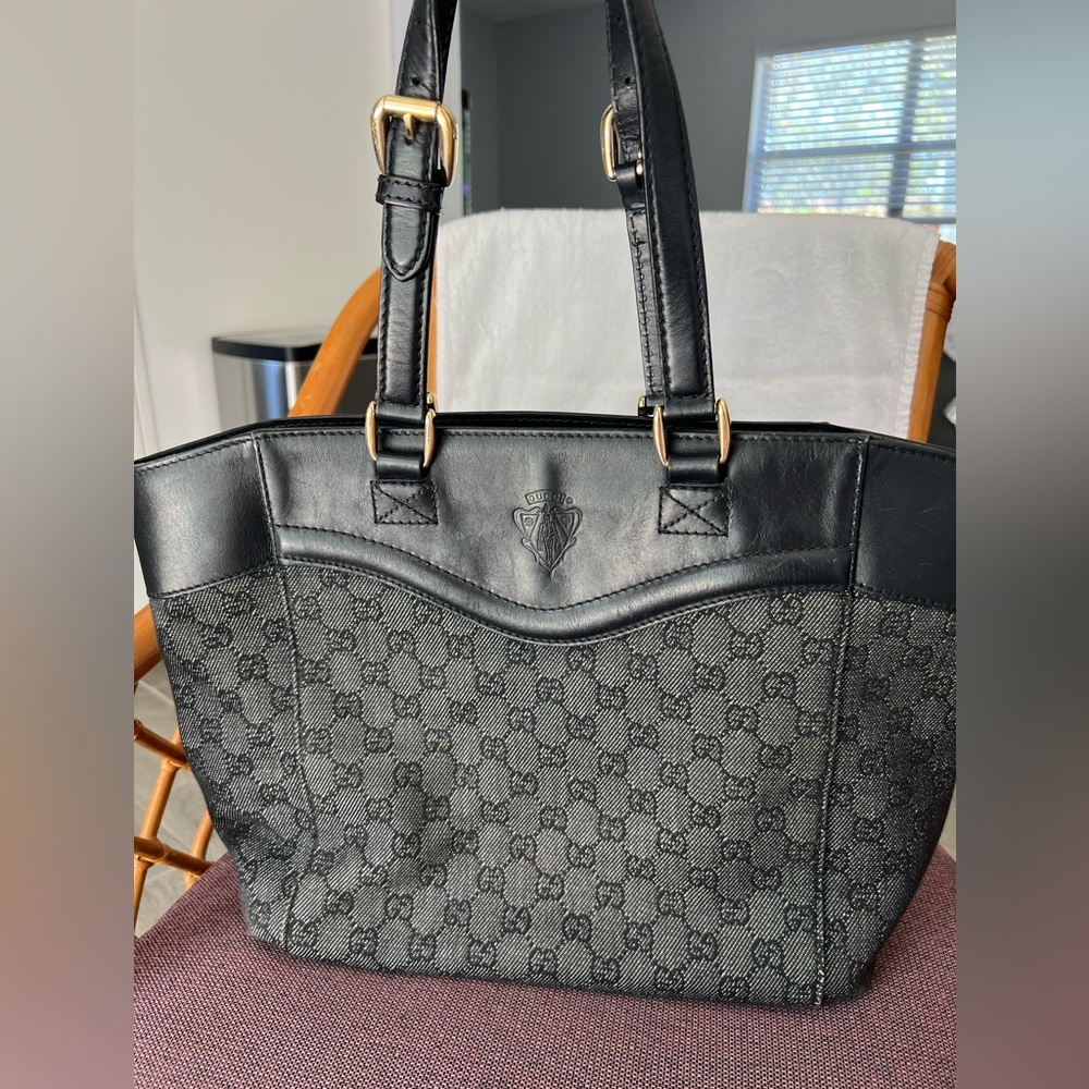 Vintage Gucci Hysteria Crest GG Denim Tote